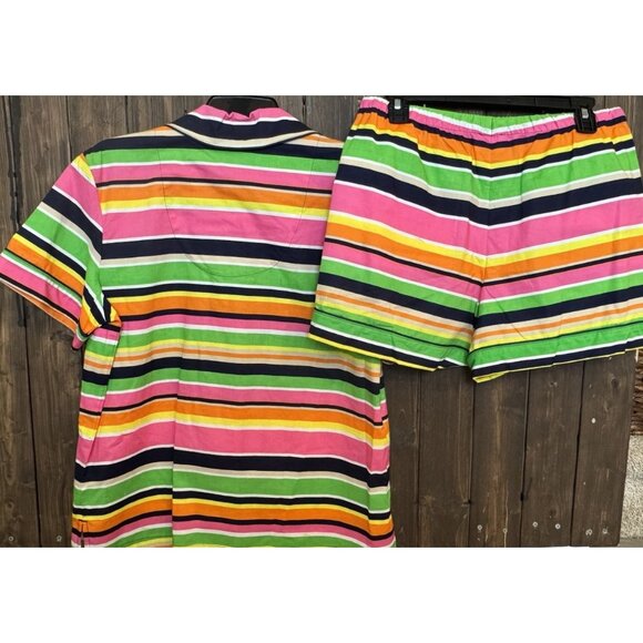 Bedhead x TRINA TURK MEDIUM Poolside Stripe Women's Shorty 100% Cotton PJ Set - Picture 3 of 8